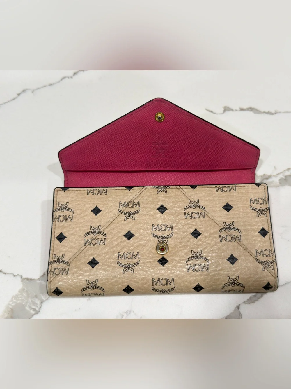 MCM Visetos Flap Envelope Long Wallet - Picture 5 of 7